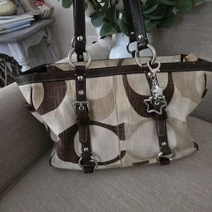 CoachCoach Vintage Y2K Carly Tonal Signature Tote Shoulder Bag.